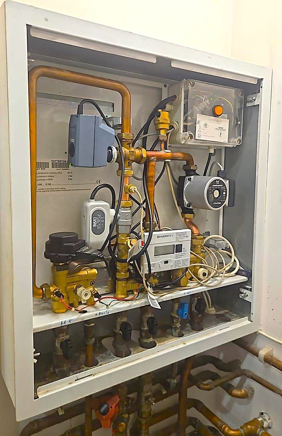 Heat Interface Unit system installation and servicing work carried out in London building